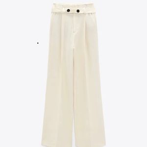 Zara Buttoned belt paperbag pants
